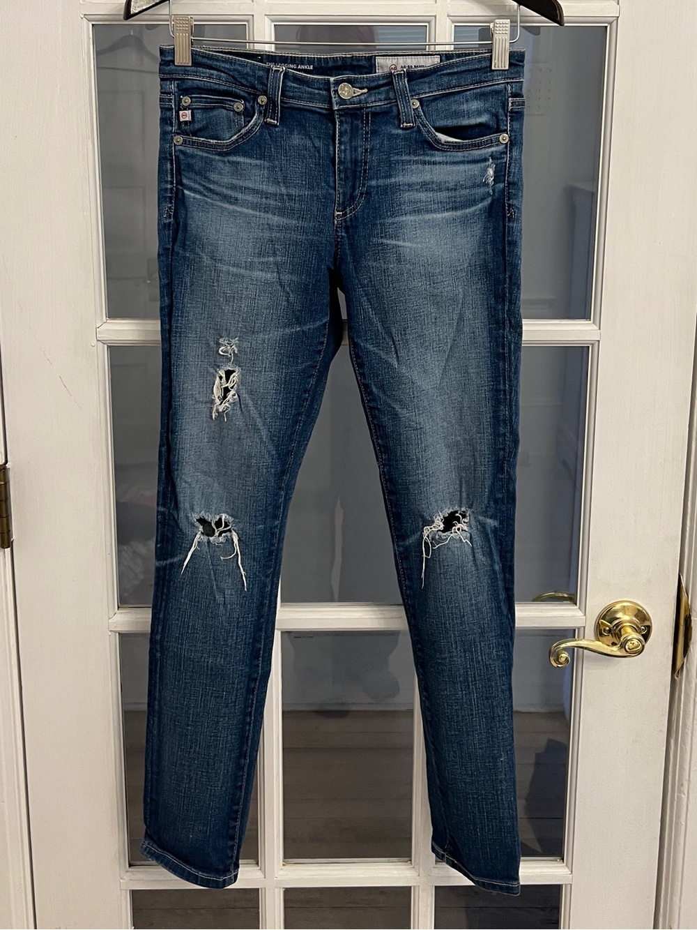 AG ADRIANO GOLDSCHMIED Women’s The Legging Ankle Distressed Skinny Jeans 26R